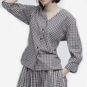 Red and White Checkered Women's Blouse - Ines de La fressange